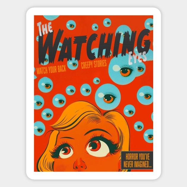 The Watching Eyes | Vintage Fictional Horror Art Sticker by TheJadeCat